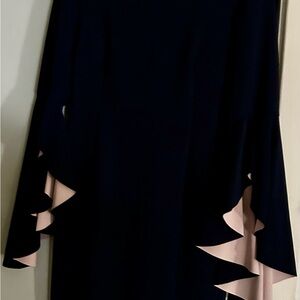 Elegant Black Dress with Pink Accents